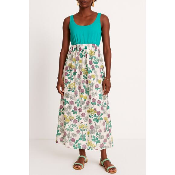 Bisou Bisou Teal and Floral Maxi Dress - Picture 1 of 9